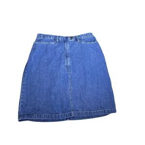 VTG 90s Woolrich Women's Sz L Indigo Denim Jean Above Knee Skirt 100% Cotton